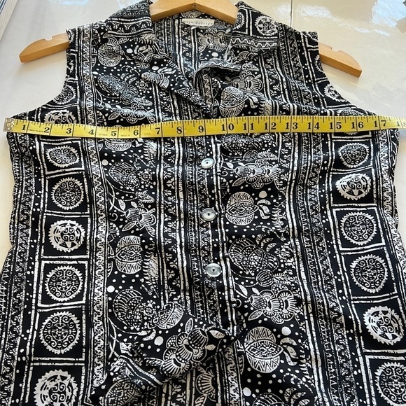 SUZY Shier Two Piece Sleeveless Blouse Long Wrap Skirt Black White - Picture 7 of 14